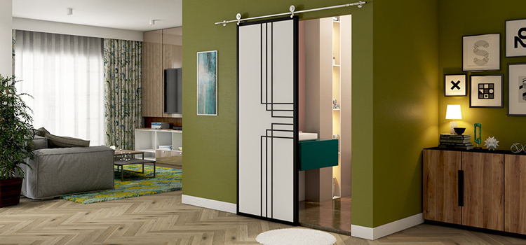 sliding bathroom door installation in Chino Hills